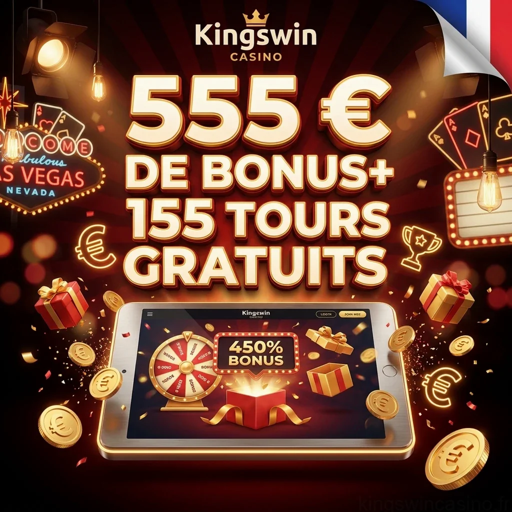 555 € DE BONUS+ 155 TOURS GRATUITS